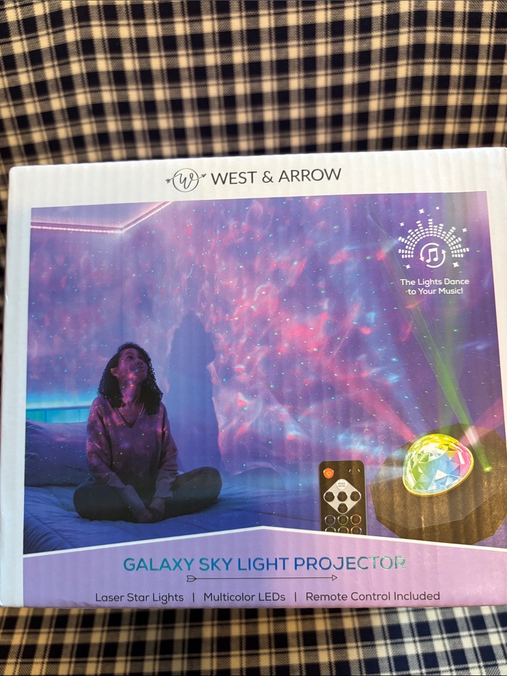 West & Arrow Galaxy Sky Light Projector - Purple & Blue Nebula Projection